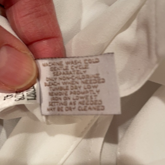 Chico’s top, sheer white polyester, tie, XS to S - Picture 7 of 8